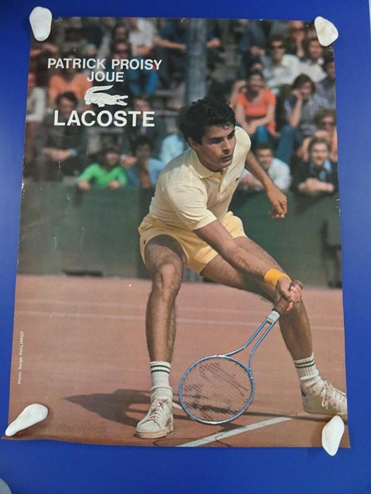 Antigo Poster Ténis Tennis Patrick Proisy Joue Lacoste
