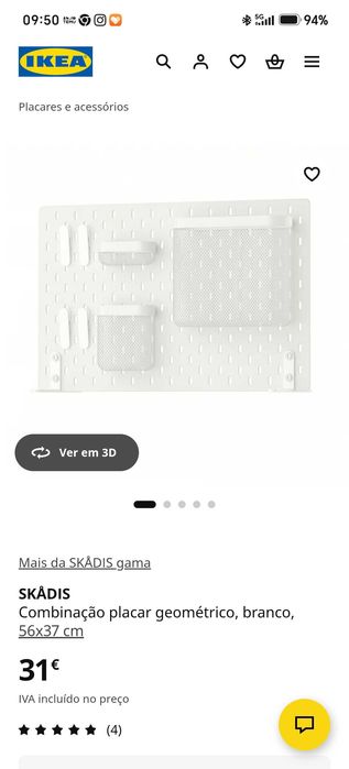 Conjunto de secretária Micke + placar skadis
