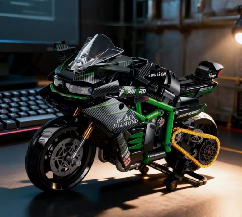 Конструктор мотоцикл Kawasaki ninja ZX - 695 блоков Lego Technic