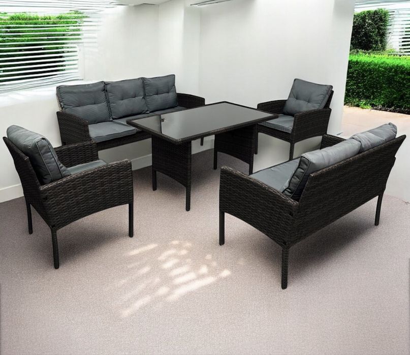 Zestaw mebli ogrodowych technorattan sofa fotele stól kolory