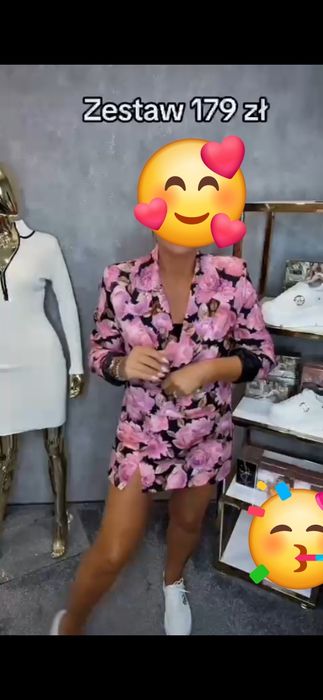 Komplet spodnica spodenki z marynarką