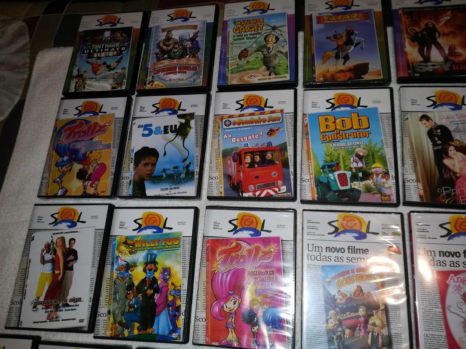 filmes de animação em dvd coleção do jornal sol (números das 3 séries)