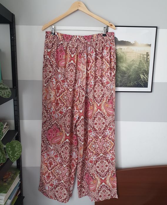 Spodnie z viskozy wzorzyste letnie Only r. XL