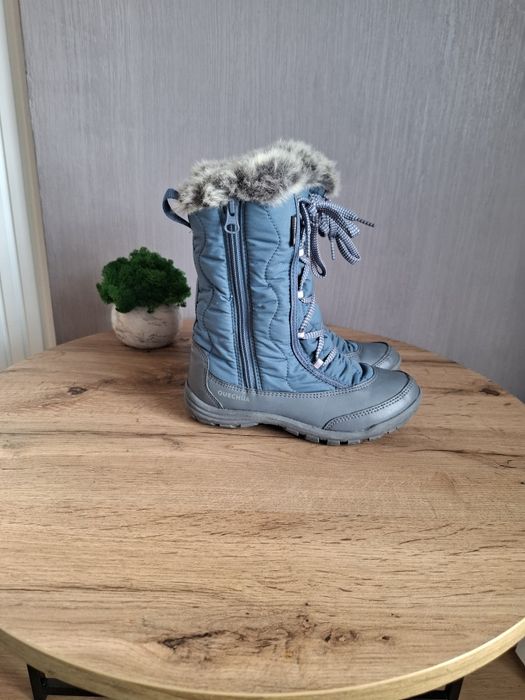 Зимние сапожки Quechua 33р-21см на девочку, голубые ботинки/сапоги
