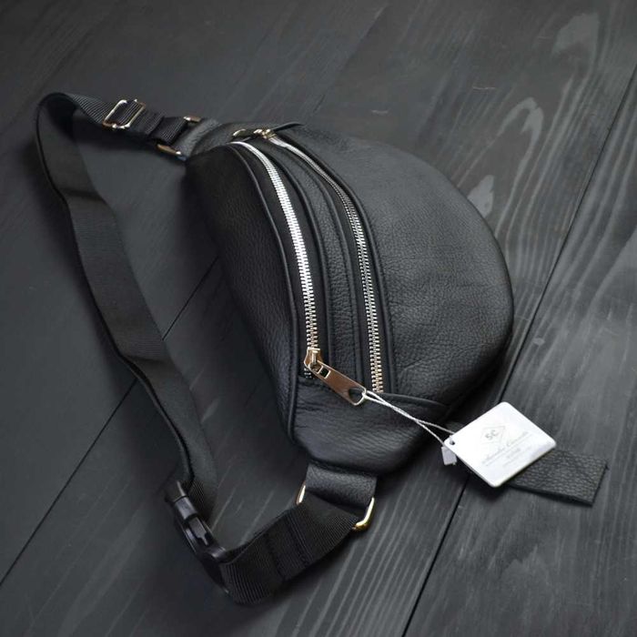 Бананка з натуральної шкіри, сумка чоловіча жіноча, барсетка шкіряна