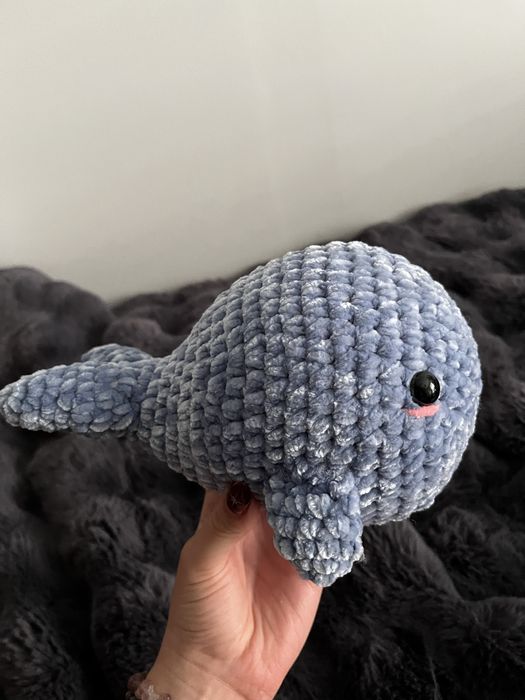 Ręcznie robiony pluszak wielorybek crochet whale