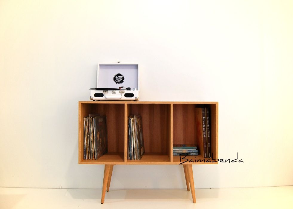 Móvel Aparador para Discos Vinil / Retro / Vintage / Estilo Nórdico
