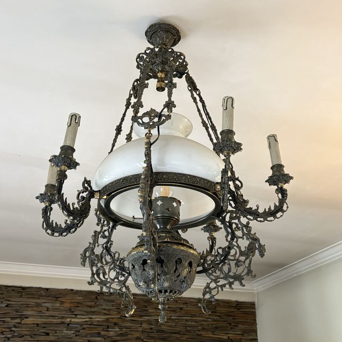 Candeeiro de Teto em Ferro Vintage