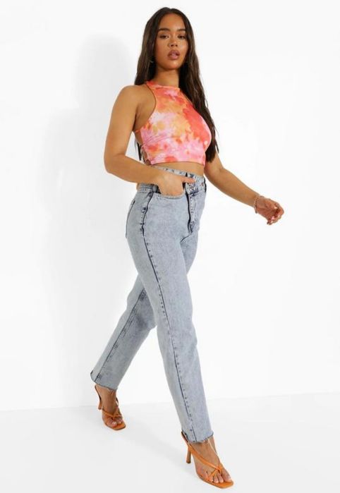 Boohoo Топ со шнуровкой на спине тай дай