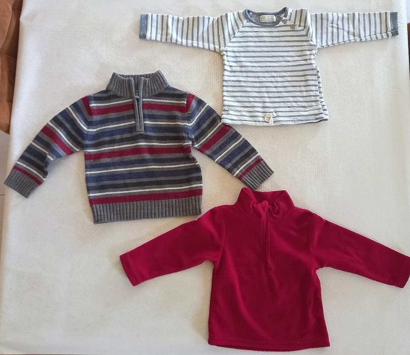 5 camisolas e 3 camisas menino 9 a 12 meses