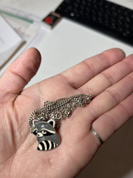 Милий срібний енот на лантюжку