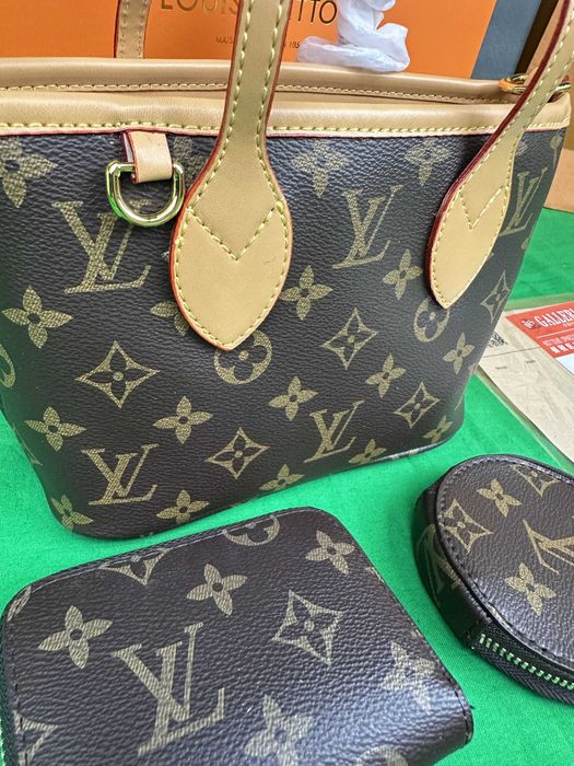 Komplet Torebka damska Louis Vuitton torba biznesowa monogram kuferek