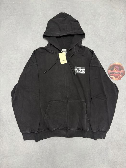 зип худи Vetements Hello My Name is Vetements Balenciaga rick owens