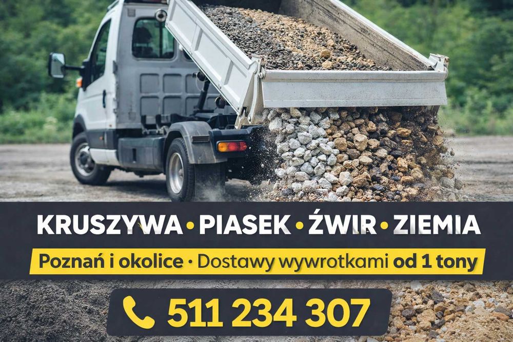Dostawa piasku, ziemi, żwiru, betonu i grysu – Poznań