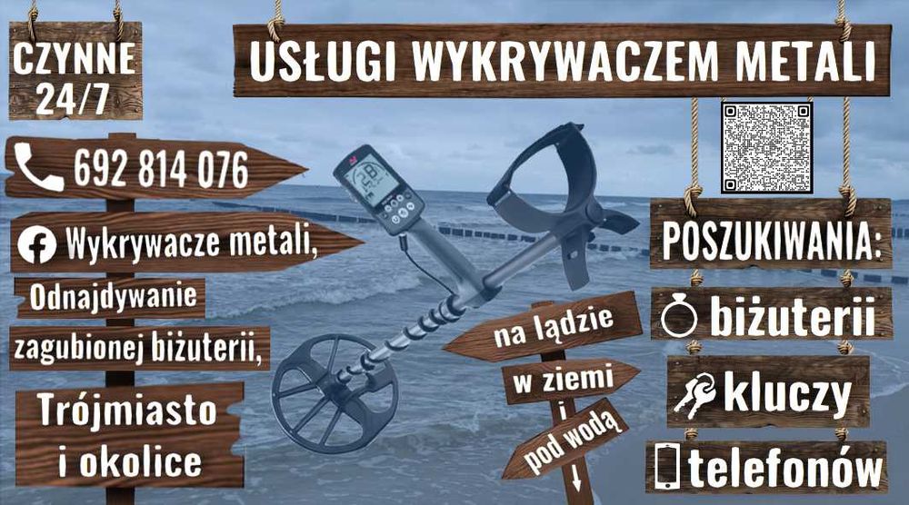 Wykrywacz metali poszukiwanie w śniegu piasku i wodzie obraczek kluczy