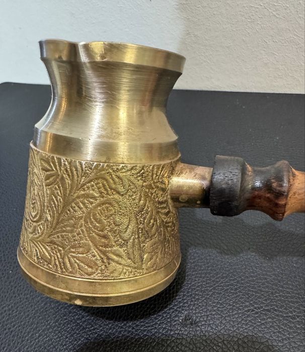 Латунна турка (джезва) Туреччина з дерев’яною ручкою