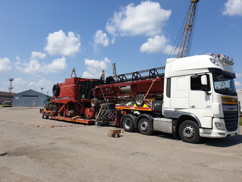 Usługi transportowe  krajowe/UE niskopodwoziowy kombajny maszyny domy