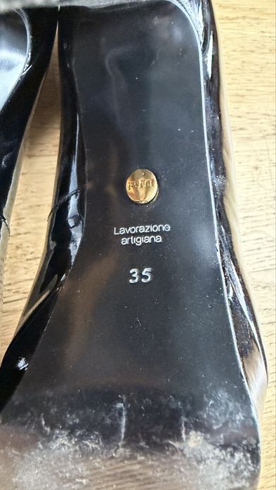 Czarne lakierowane szpilki Primamoda r. 35 | Platforma | Eleganckie