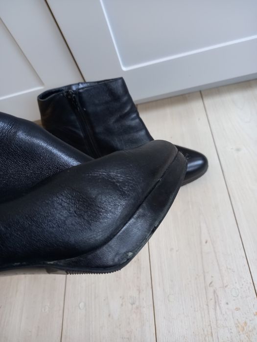 Czarne botki buty Aldo 39 wysoki obcas skórzane