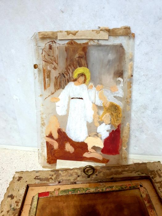 Rara antiga imagem religiosa Cristóleo ressurreição de Cristo