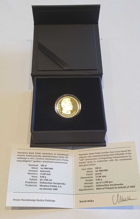 100 zł Józef Piłsudski - Stulecie Odzyskania Niepodległości