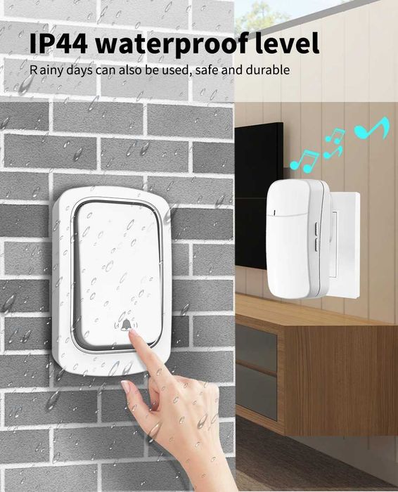 Campainha de Porta Autoalimentada (sem Pilhas nem Fios) - exterior