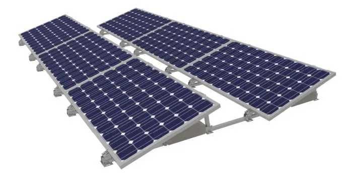 Aluminiowa konstrukcja balastowa poziomo Z SZYNĄ DOLNĄ + UCHWYTAMI