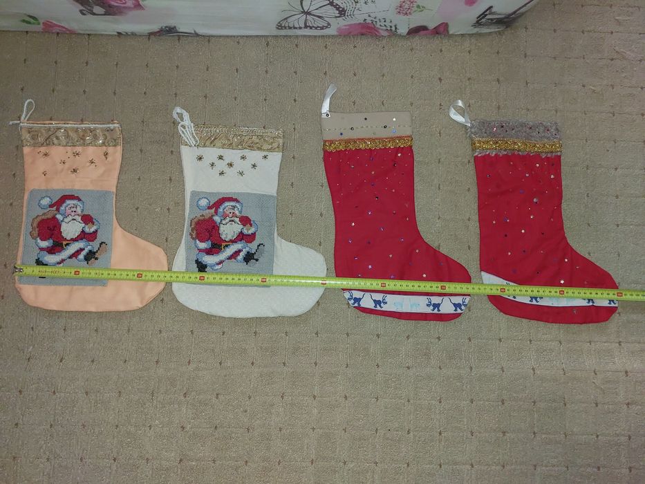 Новогодние носки чулки сапожки сапоги чобітки новорічні декор подарков