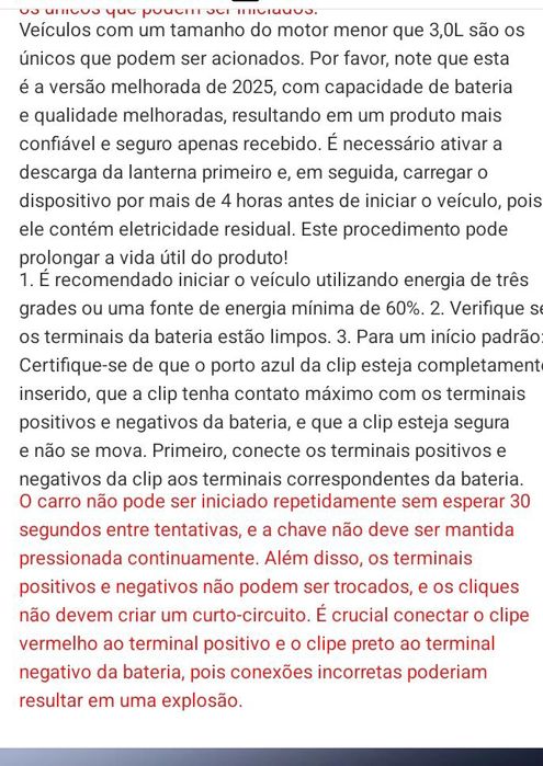 Booster(arrancador) bateria Novos