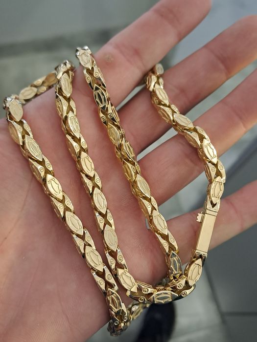 Złoty łańcuszek splot CARTIER 585 Nowy