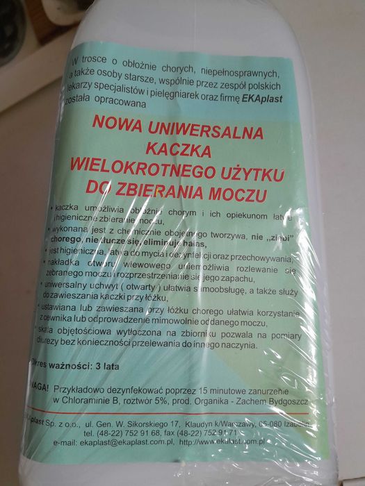 Podsuwka szpitalna Kaczka do moczu Nowa