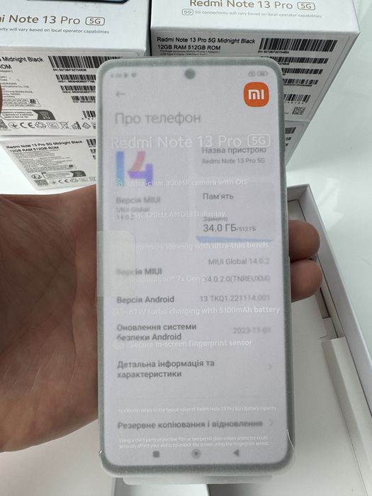 Redmi Note 13 Pro 5G 12GB//512GB Midnight Black