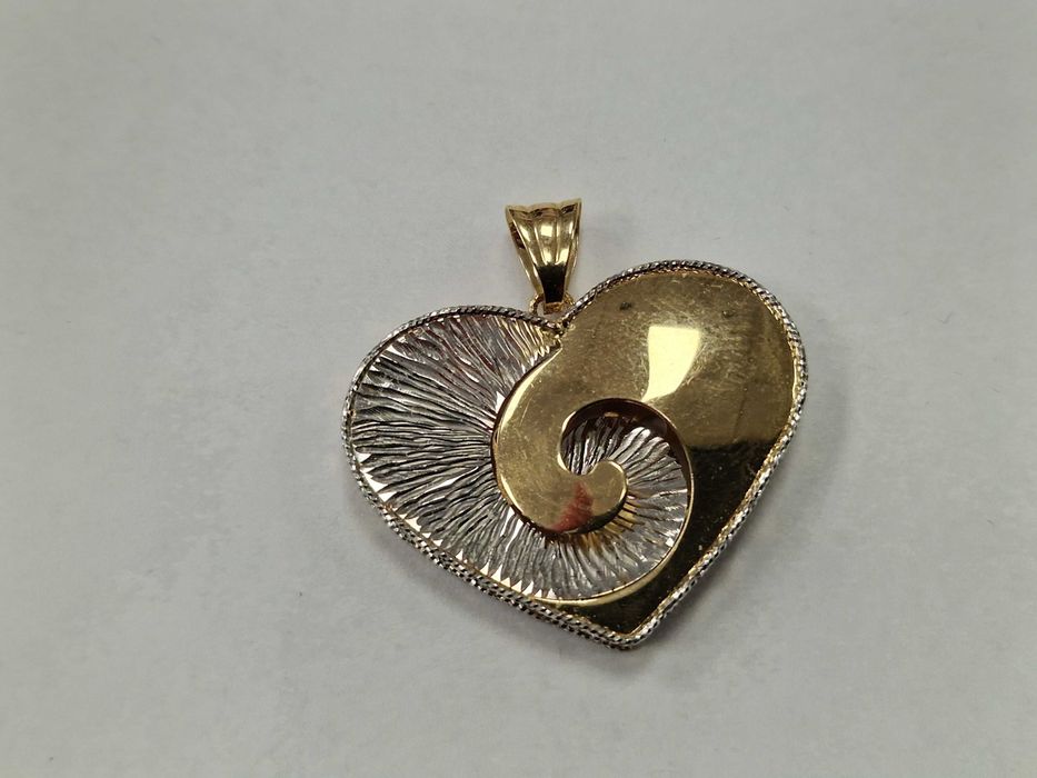 Złoty wisiorek damski/ 585/ 4.13 gram/ nowoczesny/ żółte + białe złoto