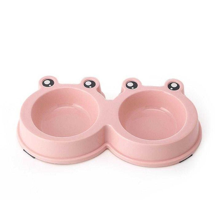 Podwójna miska dla psa kota stojak na metalowe miseczki NOWA