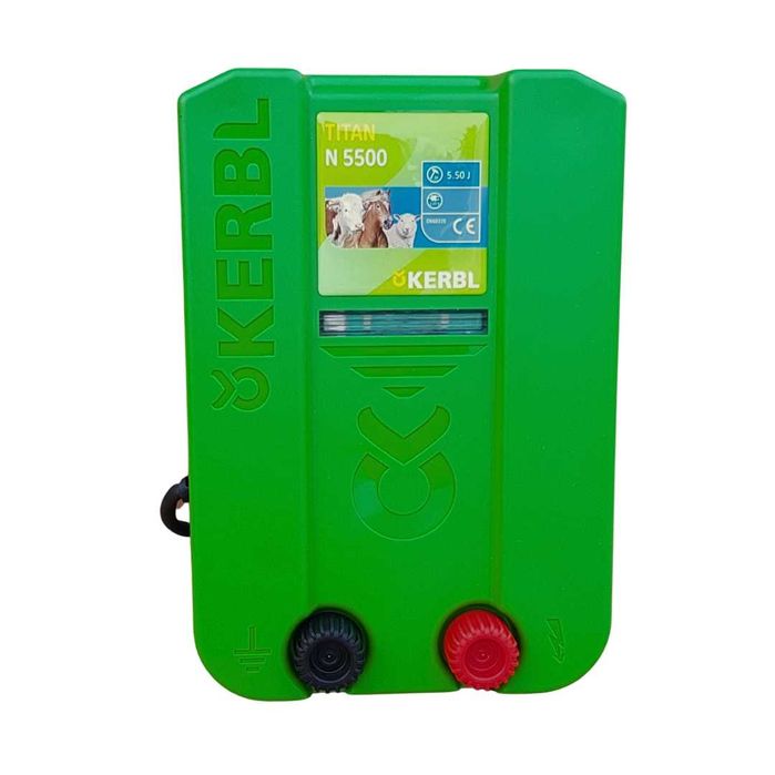 Elektryzator KERBL TITAN N5500 5,5J sieć Pastuch GRATIS TABLICZKA