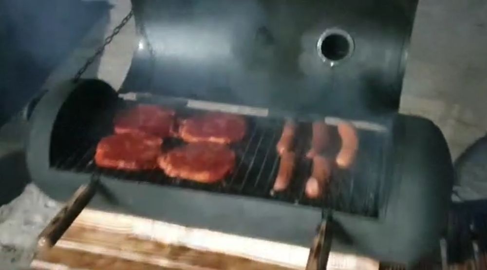 Grill z butli gazowej walec