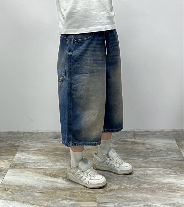 Нові широкі шорти джинсові SUPER BAGGY rap shorts jeans широкие шорты джинсы sk8 реп Jaded London ecko