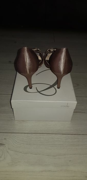 Satynowe szpilki, buty na obcasie, Code, 38
