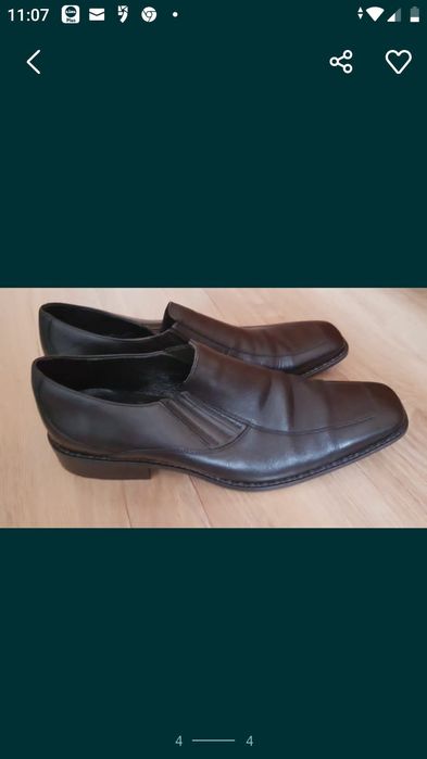 Buty półbuty męskie czarne r 43 eleganckie wsuwane
