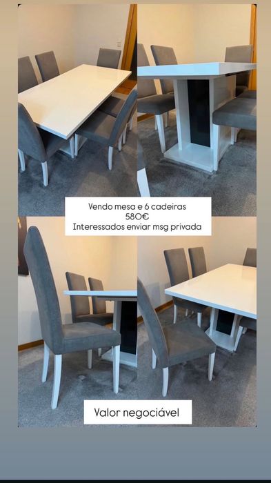 Mesa nova com 6 cadeiras
