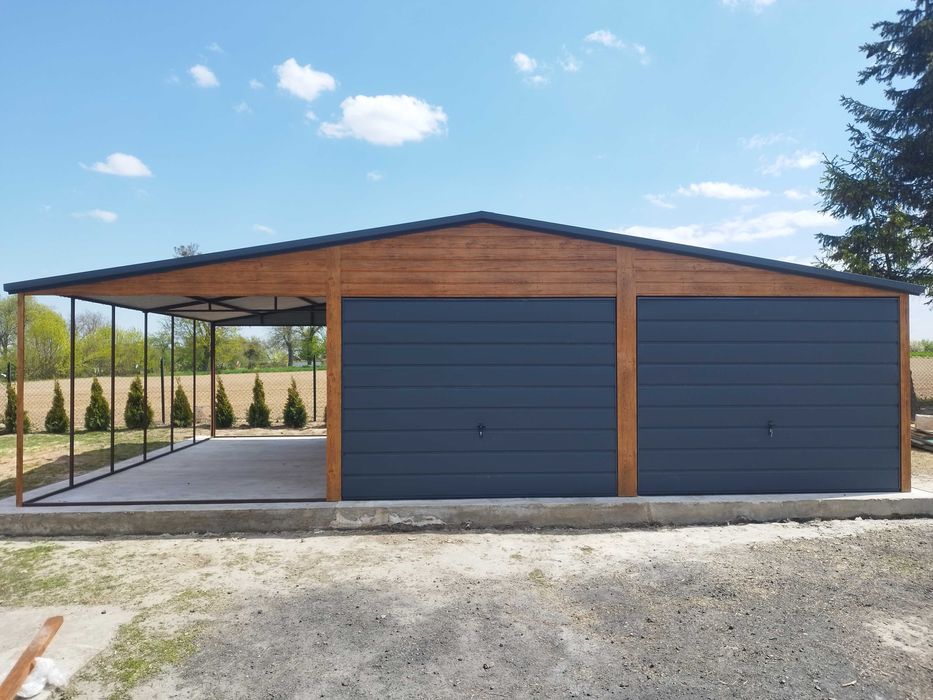 Garaż blaszany z Wiatą Carport Hala Magazyn Pomieszczenie Gospodarcze