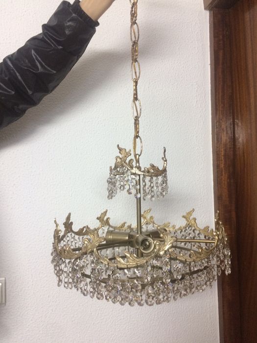 Candeeiros de tecto: 1 VINTAGE + 1 em Cristal + Acessórios para candeeiro