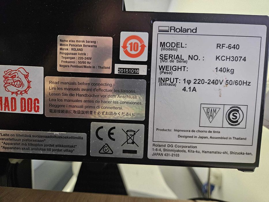 Sprzedam zestaw druk wielkoformatowy : RF640 + HP 360 + Summa D120