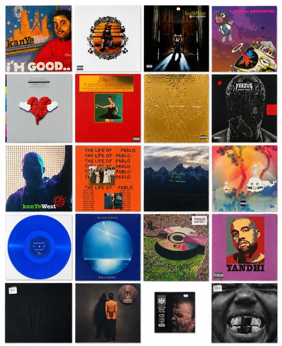 Kanye West – Coleção de Vinis (20 Álbuns) + Casaco Camo Pablo