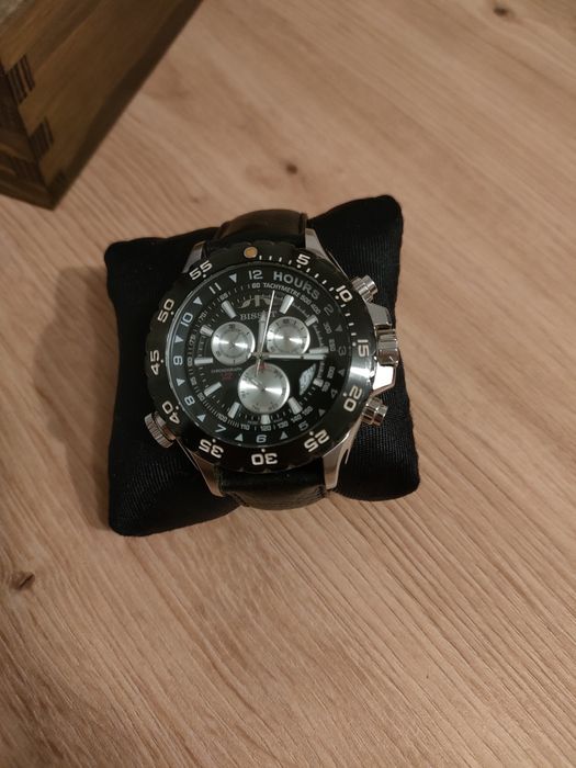 Czarny zegarek męski bisset BSC C03