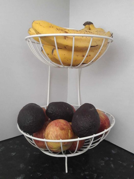 Fruteira de metal com 2 cestos Espaço Casa