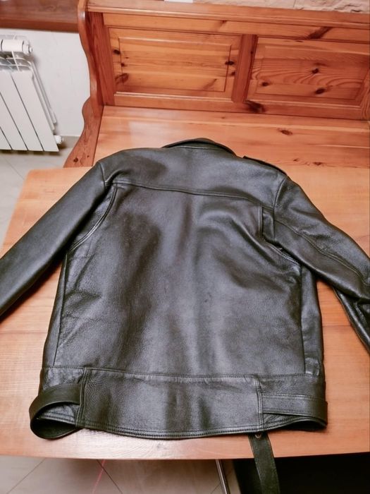 Ramoneska Męska Kurtka Skórzana Czarna