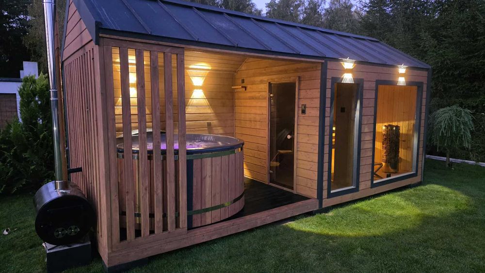 Sauna jacuuzi domek ogrodowy