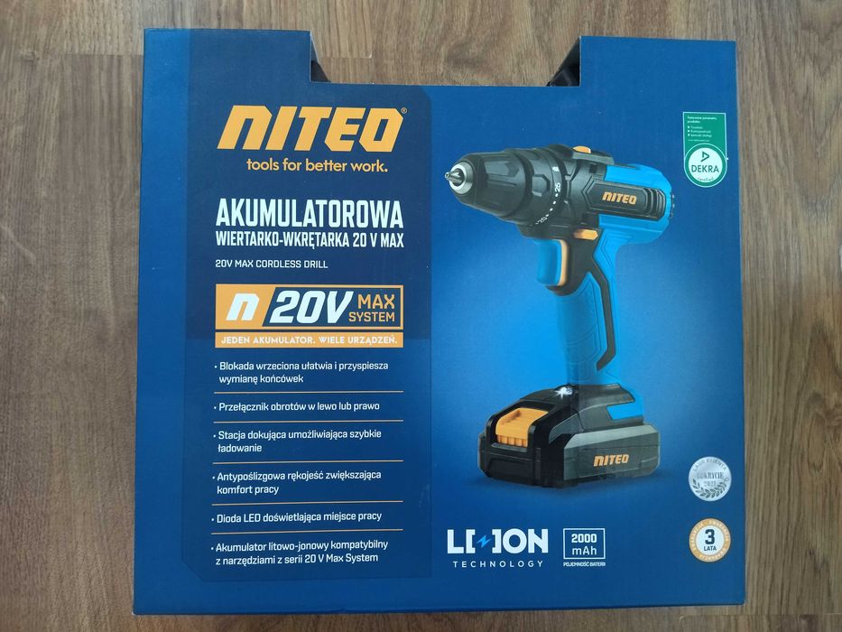 Nowa Akumulatorowa wiertarko-wkrętarka 20 V MAX w walizce