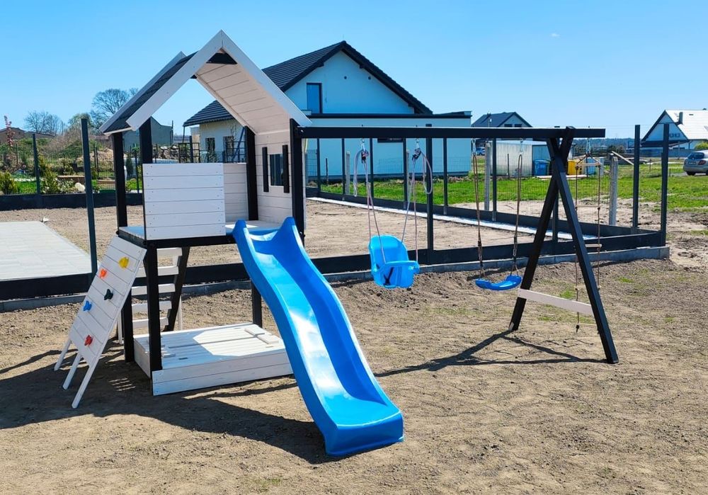 Drewniany Plac Zabaw - PROMOCJA - PONGO - Domek - Huśtawka